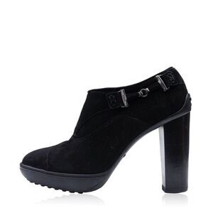 Tods black suede booties 39 1/2